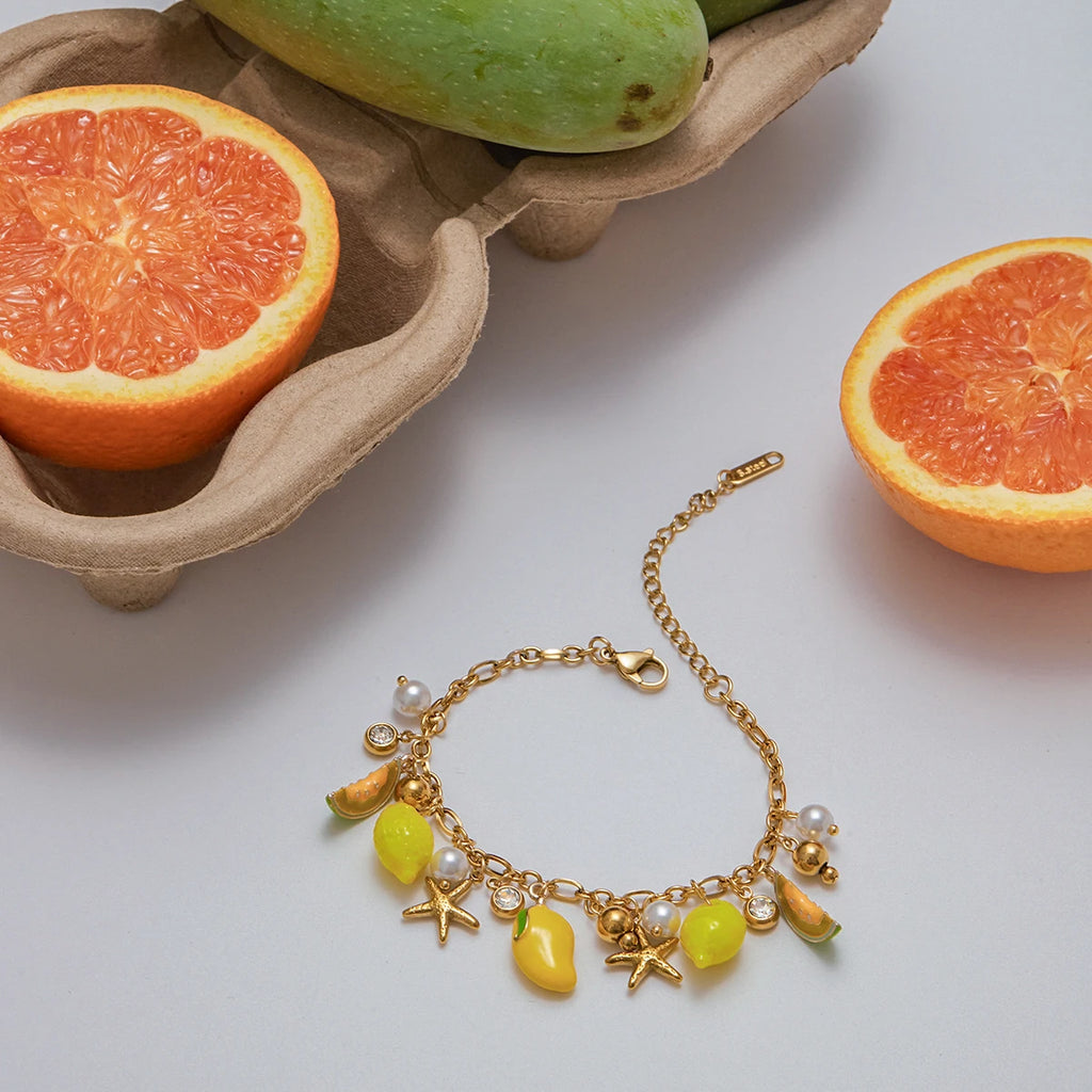 Lemon Charm Bracelet — Stainless Steel · PS019