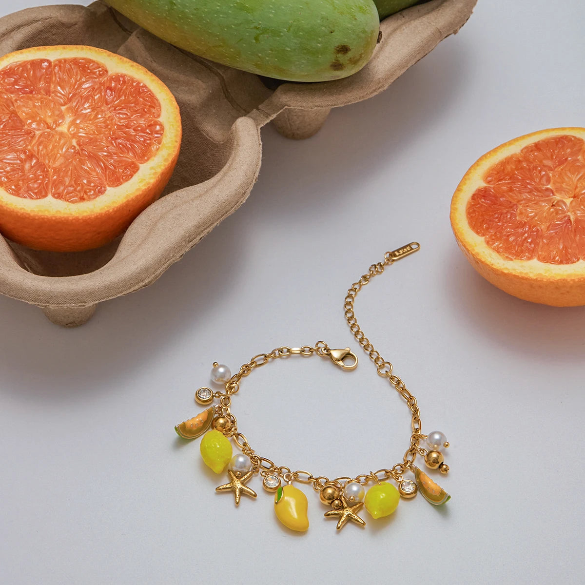 Lemon Charm Bracelet — Stainless Steel · PS019