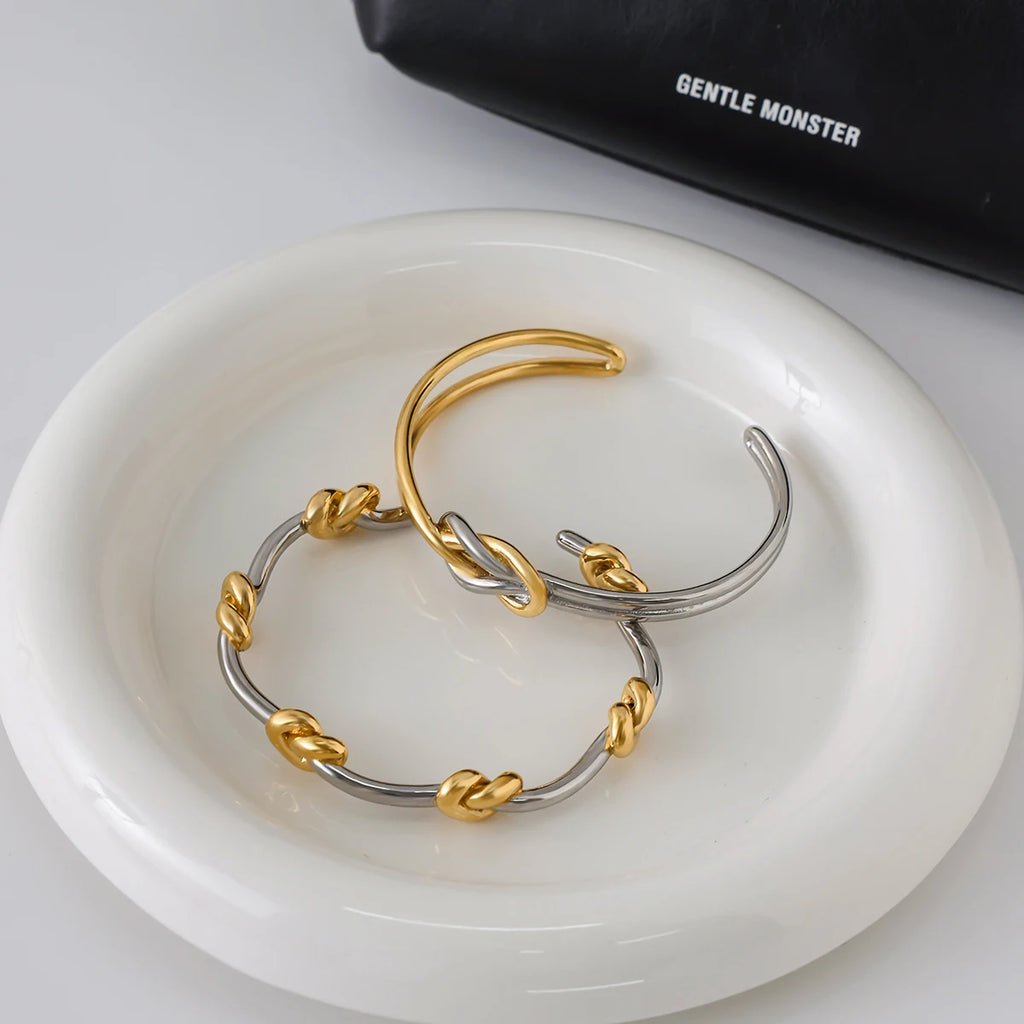 Two-Tone Knot Bracelet — Stainless Steel · PS366