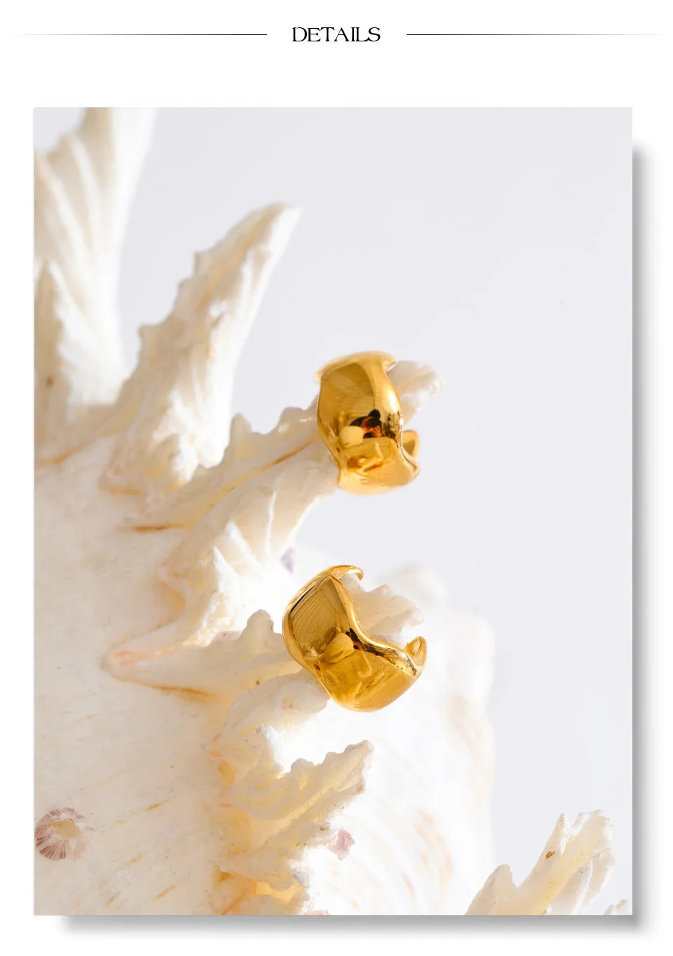 Geometric earrings in gold-plated stainless steel.