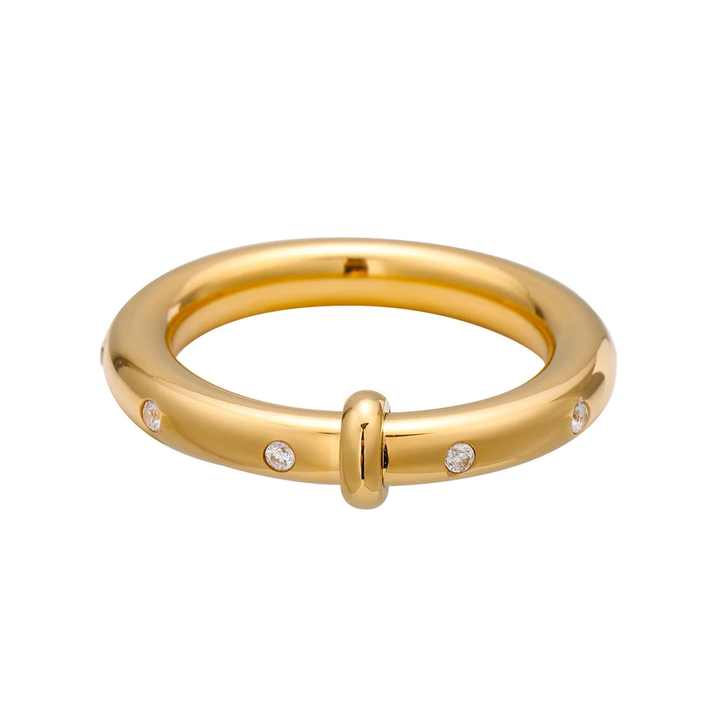 Crystal Bar Ring — Stainless Steel · PS226