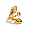 Geometric ring in gold-plated stainless steel.