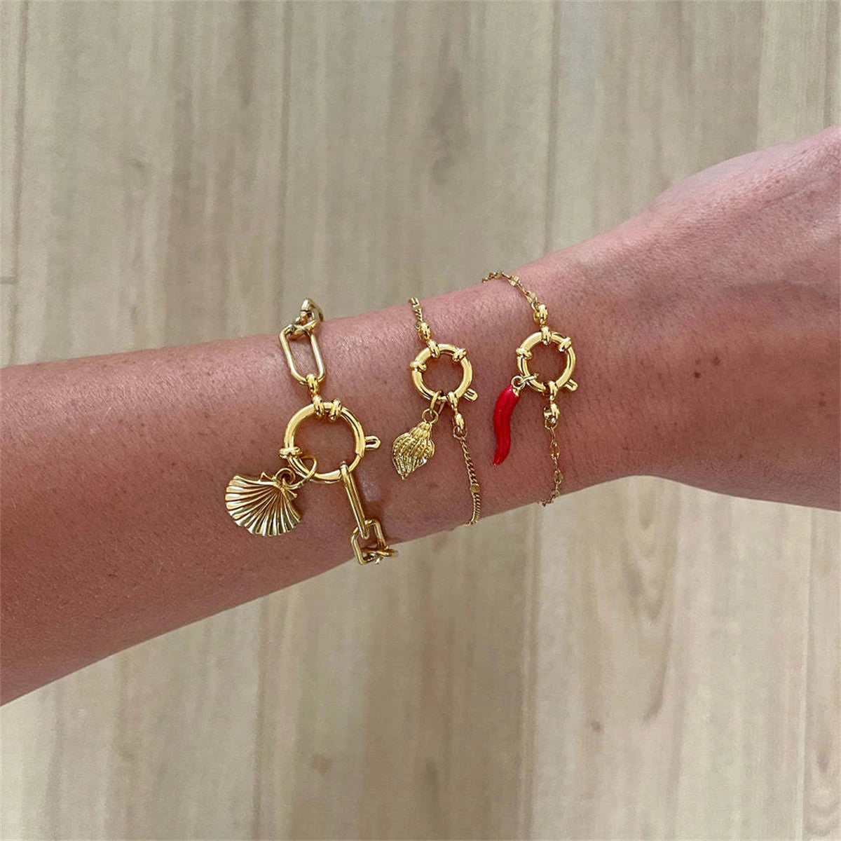 【DIY detachable sailor buckle bracelet】 women's titanium steel furnace vacuum plated 18k gold basic bracelet