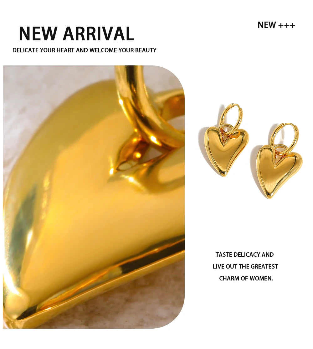 Irregular Heart Pendant Necklace — 316L Stainless Steel · PS409