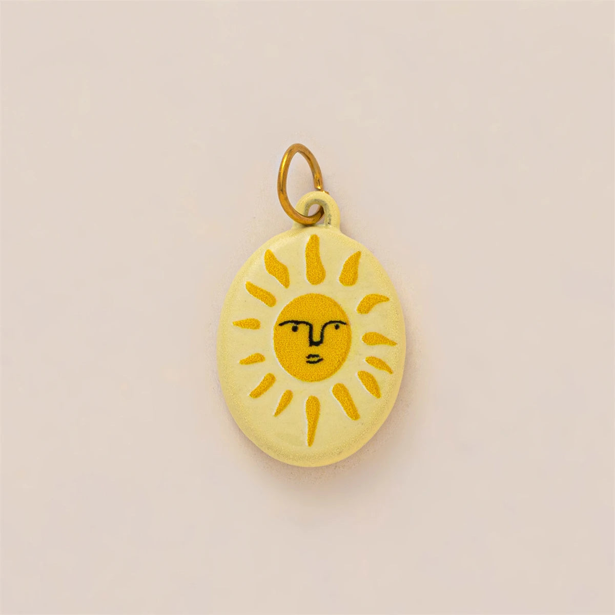 【DIY Pendant】Gold Plated Stainless Steel Oval Charm Pendant - PS012