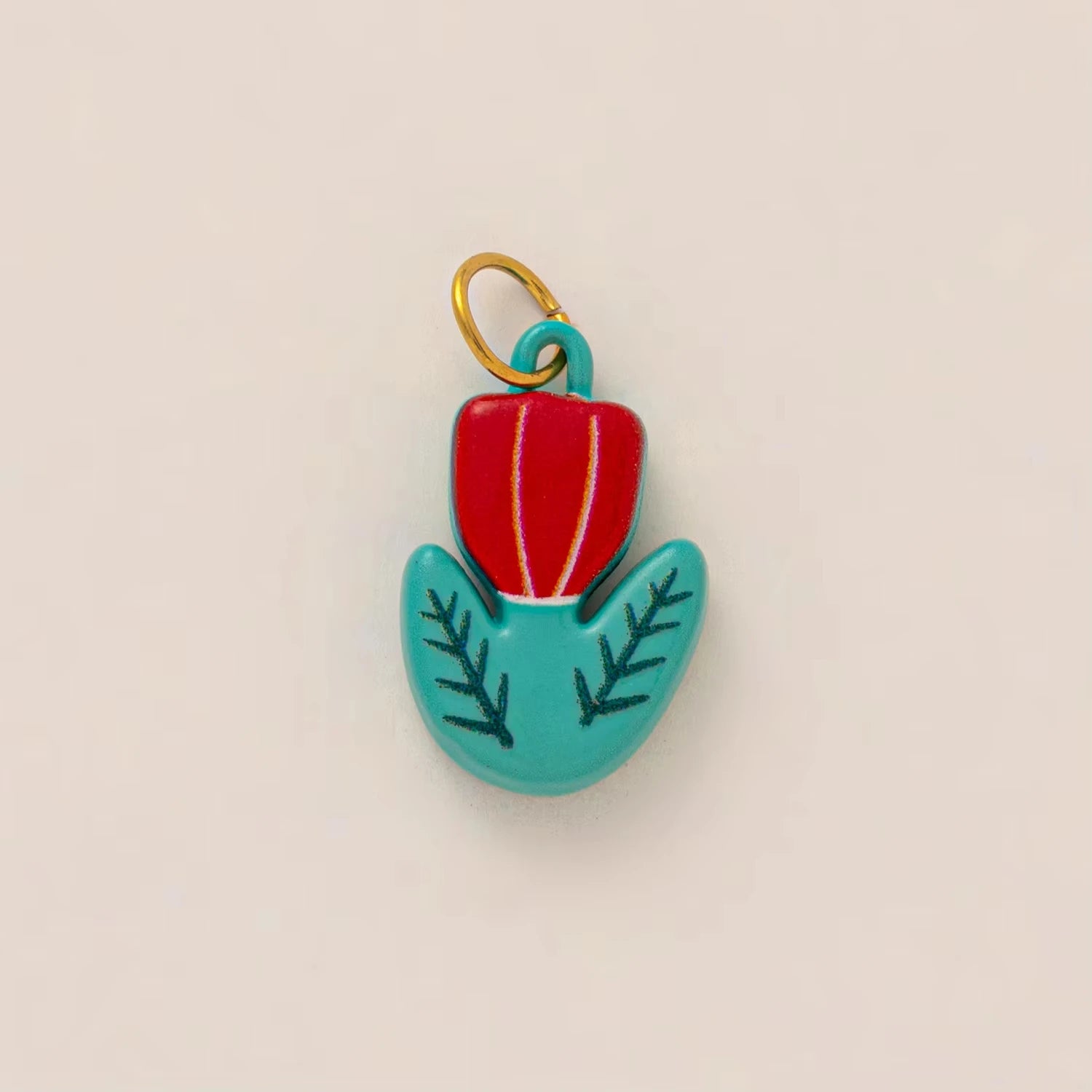 【DIY Pendant】Gold Plated Stainless Steel Bird & Flower Charm Pendant - PS006