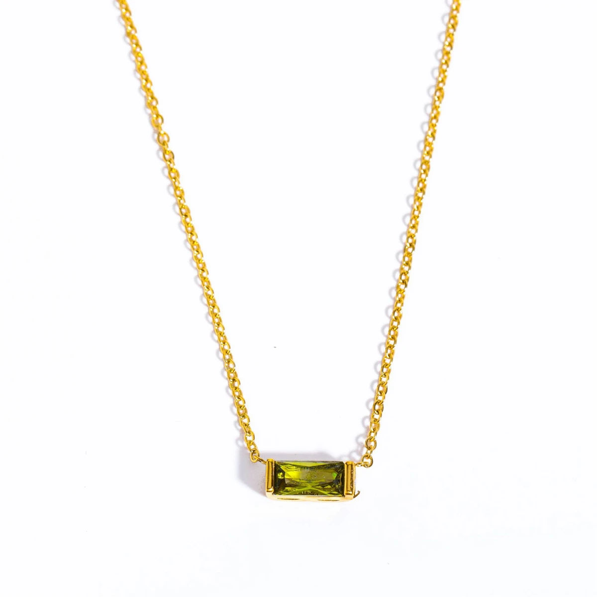 Twelve Month Birthday Stone Necklace 12 Birthday Stone Zircon Necklace Decoration Moon Stone Ladies Stainless Steel