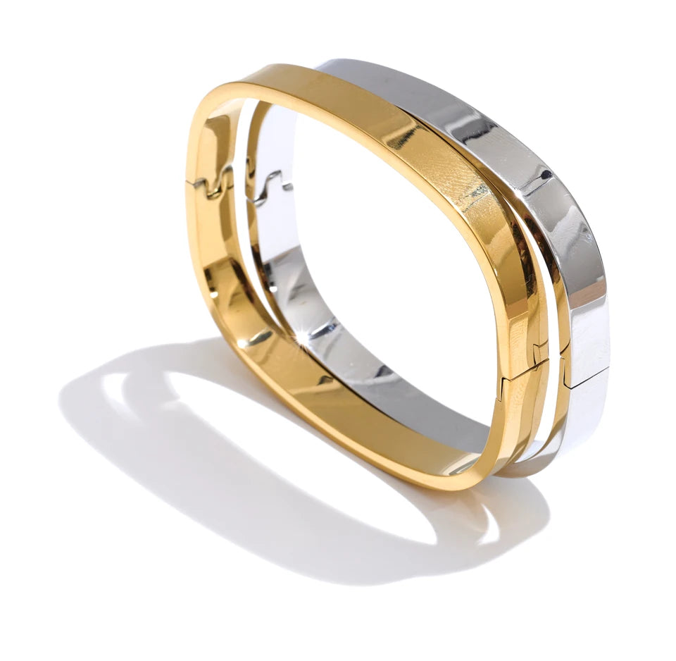 Geometric Bracelet — Gold-Plated Stainless Steel · PS1080