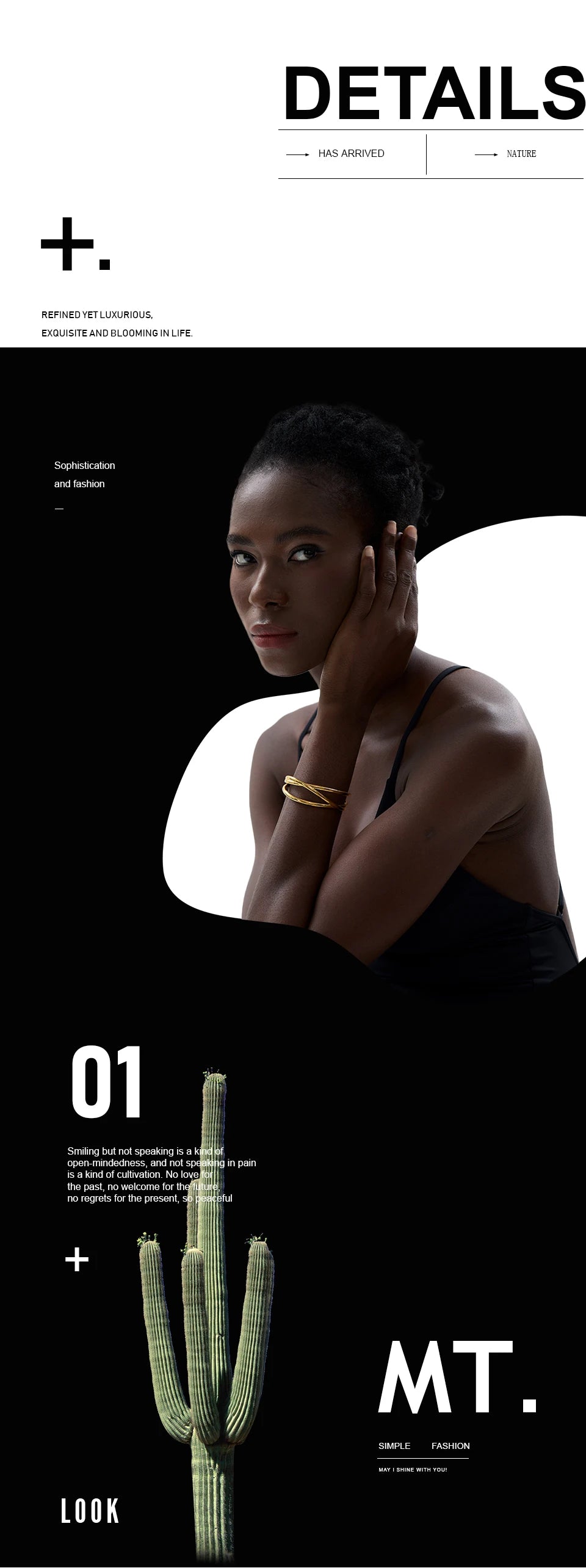 Minimalist geometric bracelet in gold-plated stainless steel.