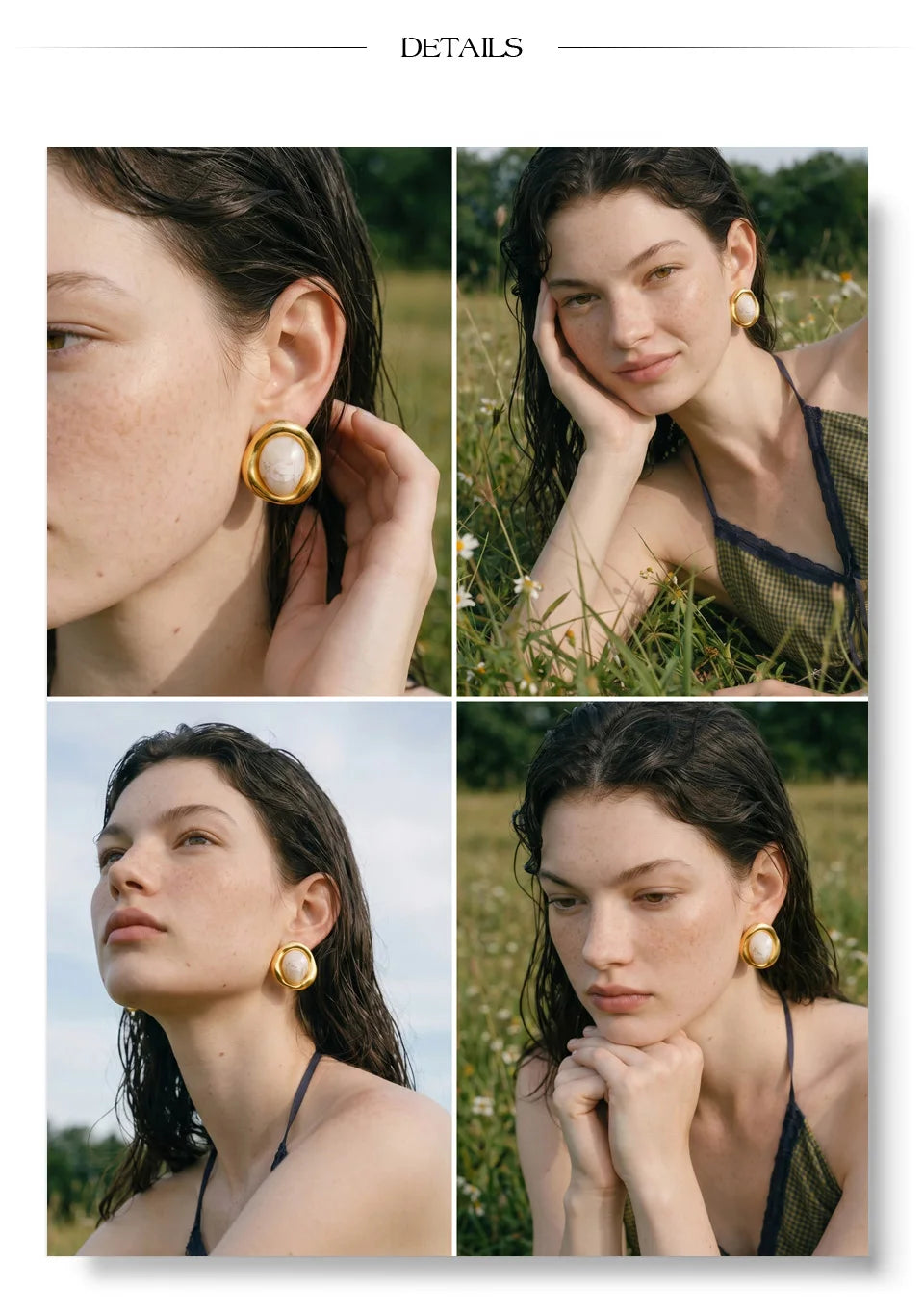 Resin Multi-Color Geometric Earrings — Stainless Steel with Resin · PS1558