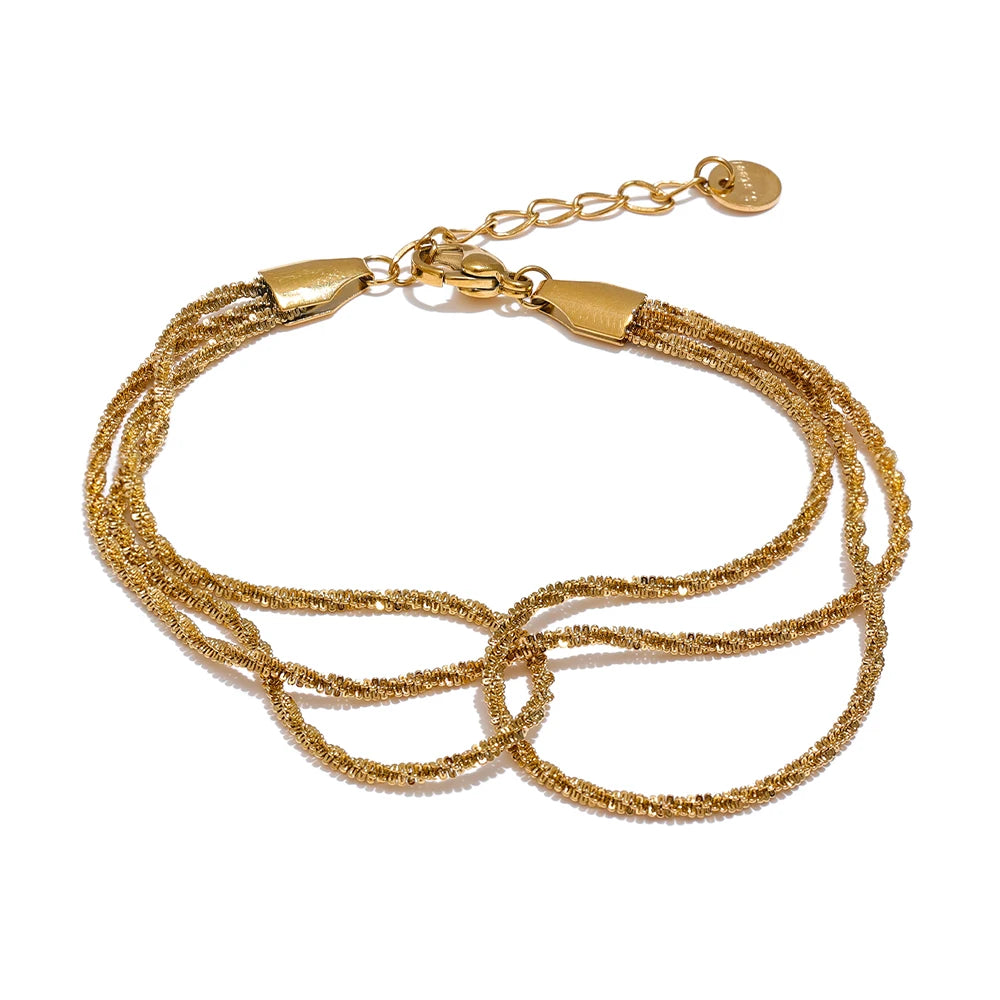 Chain Layered Bracelet — Gold-Plated Stainless Steel · PS1103