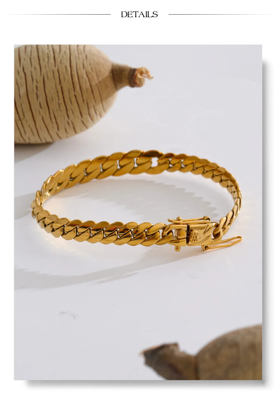 Geometric Chain Bracelet — Gold-Plated Stainless Steel · PS1766