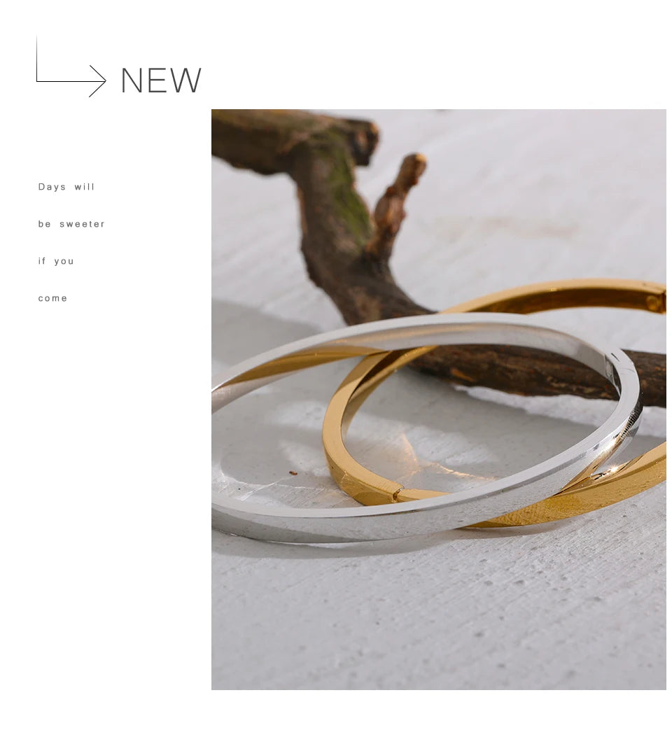 Geometric Bracelet — Gold-Plated 316L Stainless Steel · PS2202