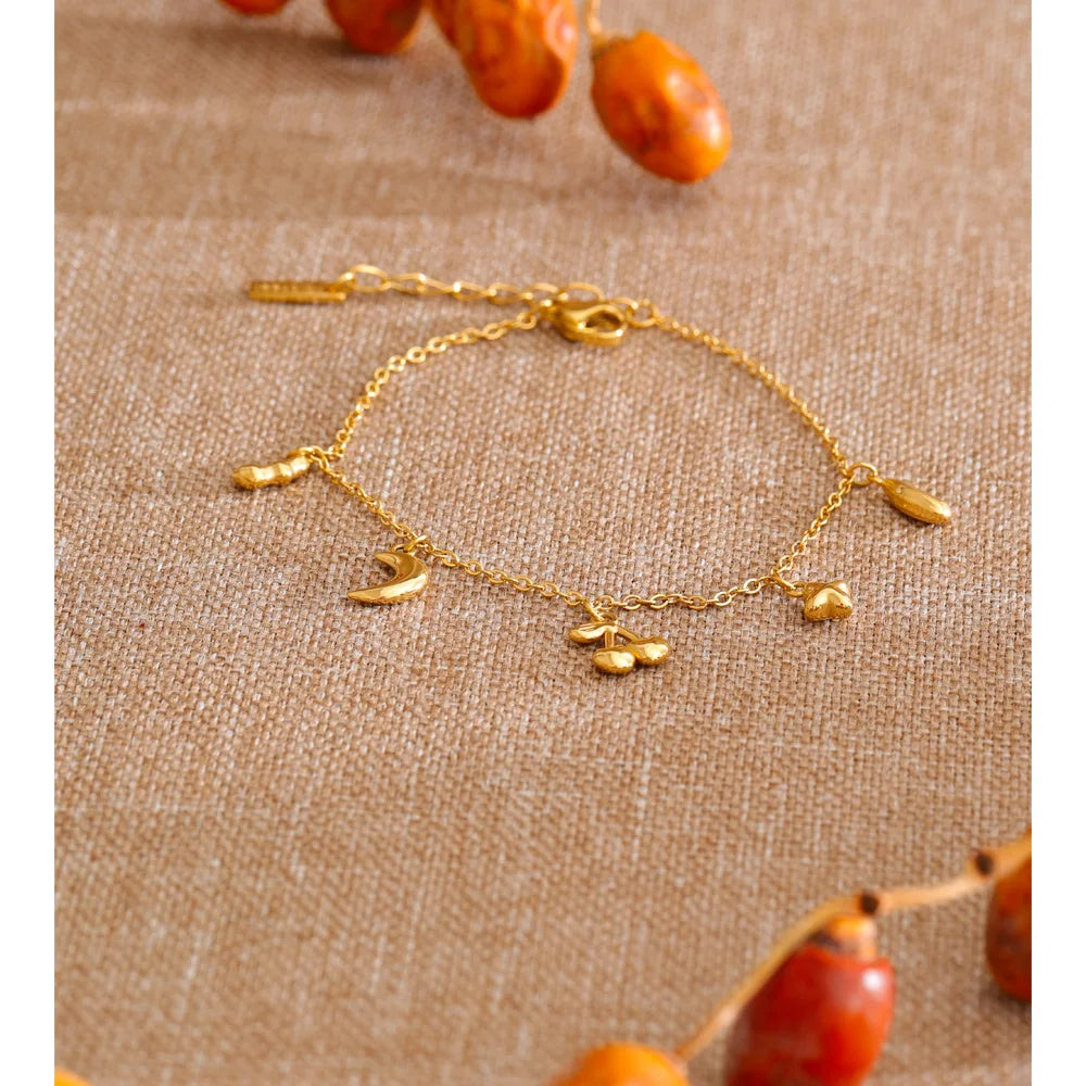 Star Moon Geometric Bracelet — Gold-Plated Stainless Steel · PS1126