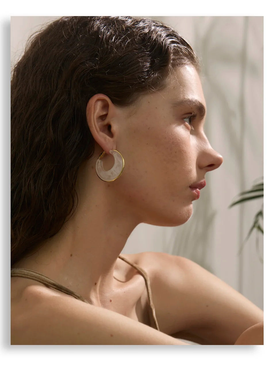 Black Acrylic Geometric Earrings — Gold-Plated Stainless Steel with Acrylic · PS2280