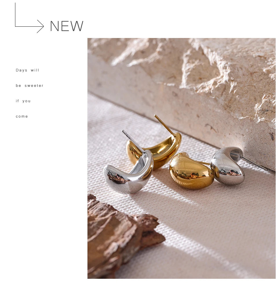 Geometric earrings in gold-plated stainless steel.
