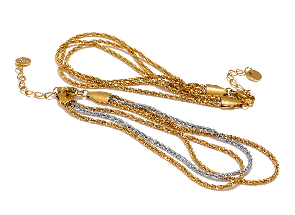 Chain Layered Bracelet — Gold-Plated Stainless Steel · PS1103