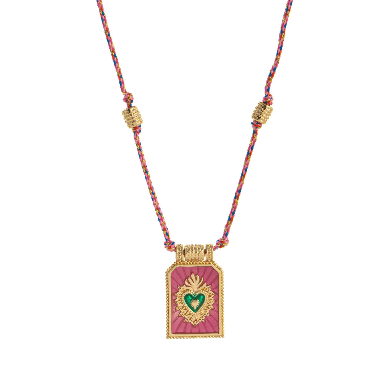 Minimally colored heart tarot card pendant necklace, women's collarbone chain, gold-plated and color preserving