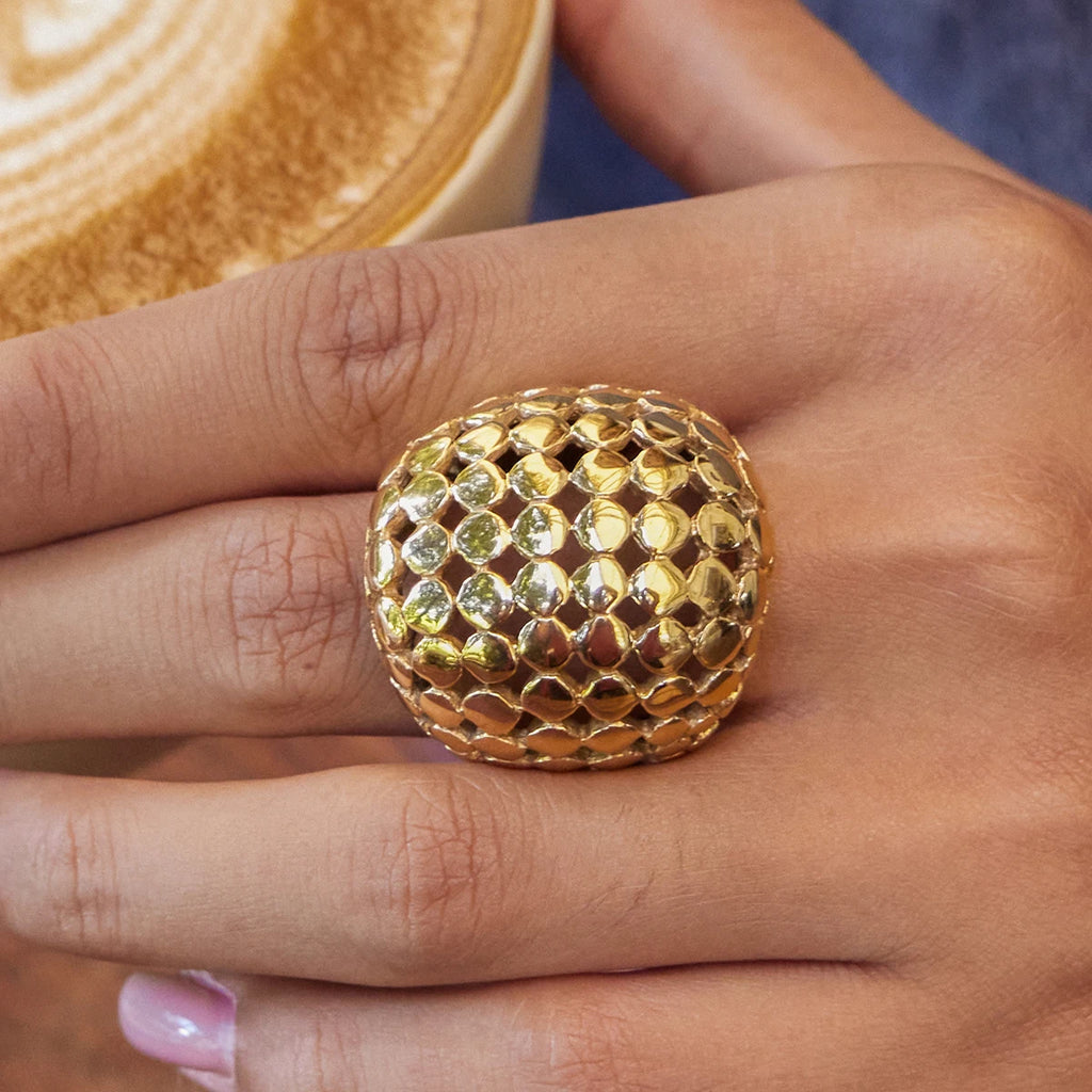 Chunky Gold Ring Stack — Stainless Steel · PS253