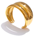 Geometric Layered Bracelet — 18K Gold-Plated Stainless Steel · PS2054