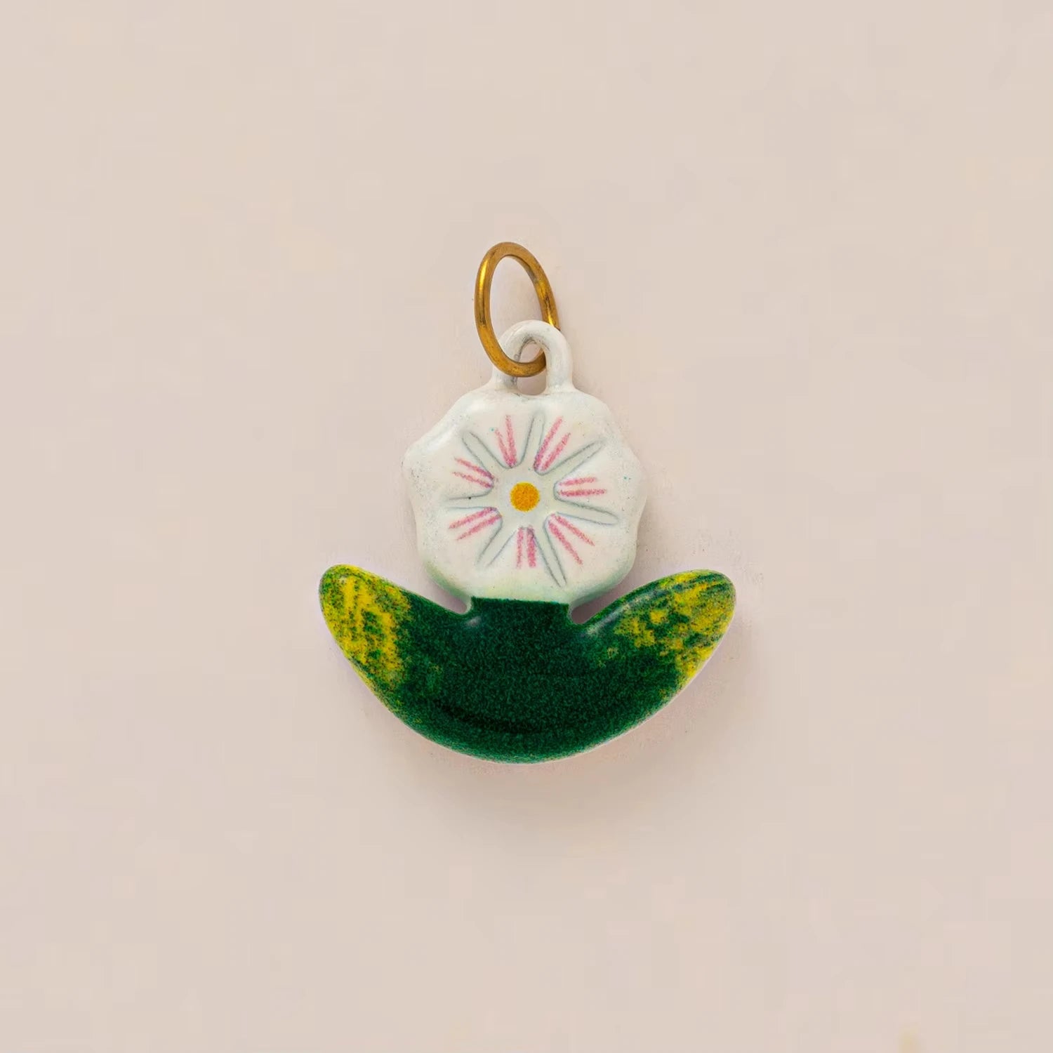 【DIY Pendant】Gold Plated Stainless Steel Bird & Flower Charm Pendant - PS006