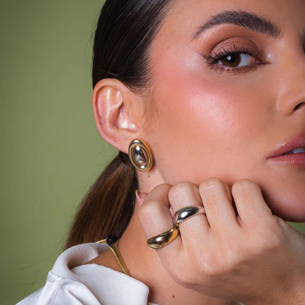 Ocean Shell Hoop Earrings — Stainless Steel · PS056