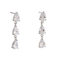 Cubic Zirconia Geometric Earrings — Gold-Plated Stainless Steel with Cubic Zirconia · PS1410