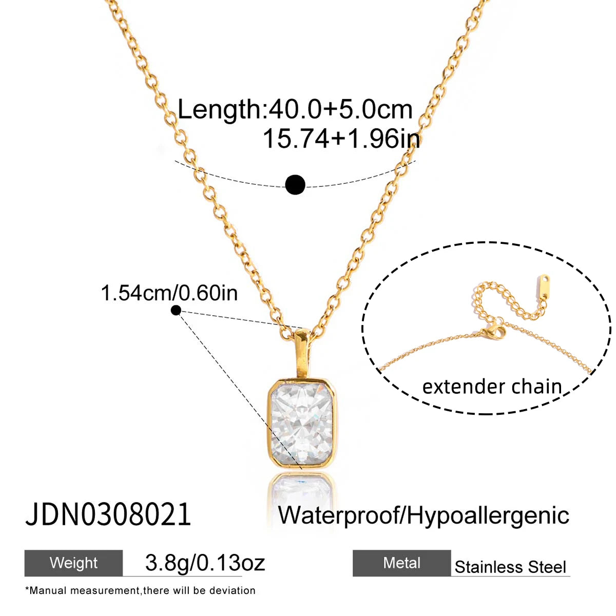 Heart Geometric Necklace — Stainless Steel