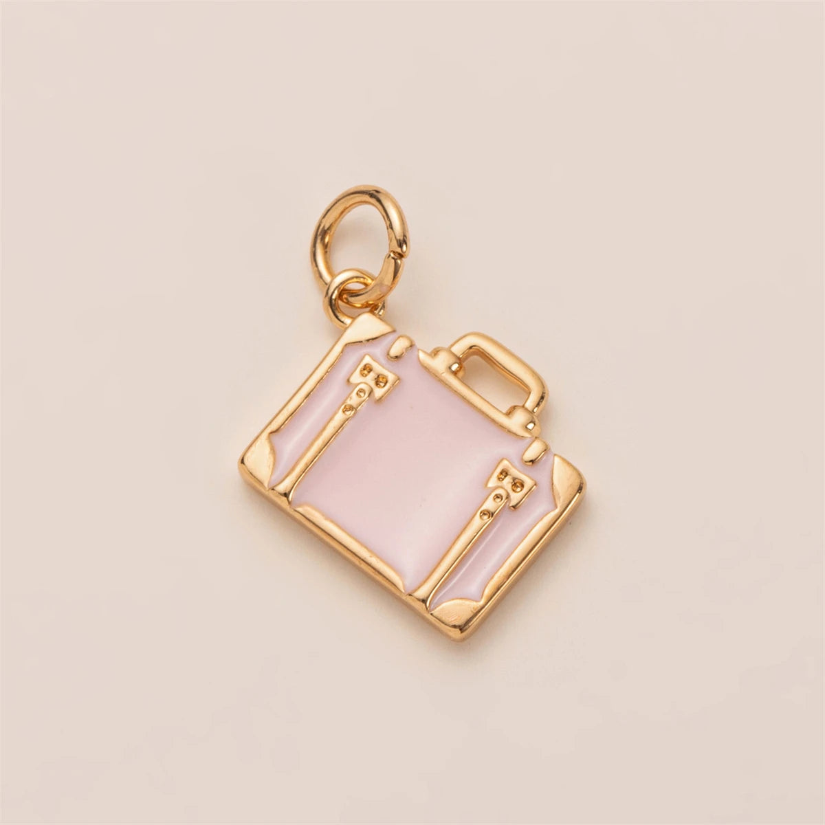 【DIY Pendant】Gold Plated Copper Zircon Inlaid Charm Pendant - PC005