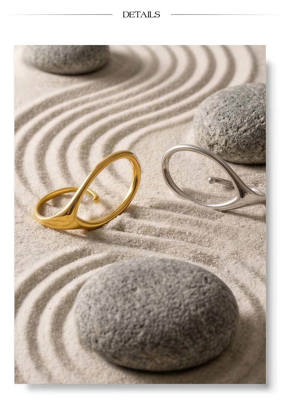 Geometric ring in 18K gold-plated stainless steel.