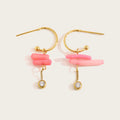 Pink Coral Dangle Earrings — 316L Stainless Steel · PS405