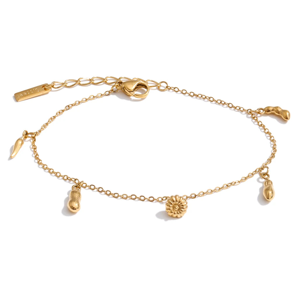 Geometric Chain Bracelet — Gold-Plated Stainless Steel · PS1061