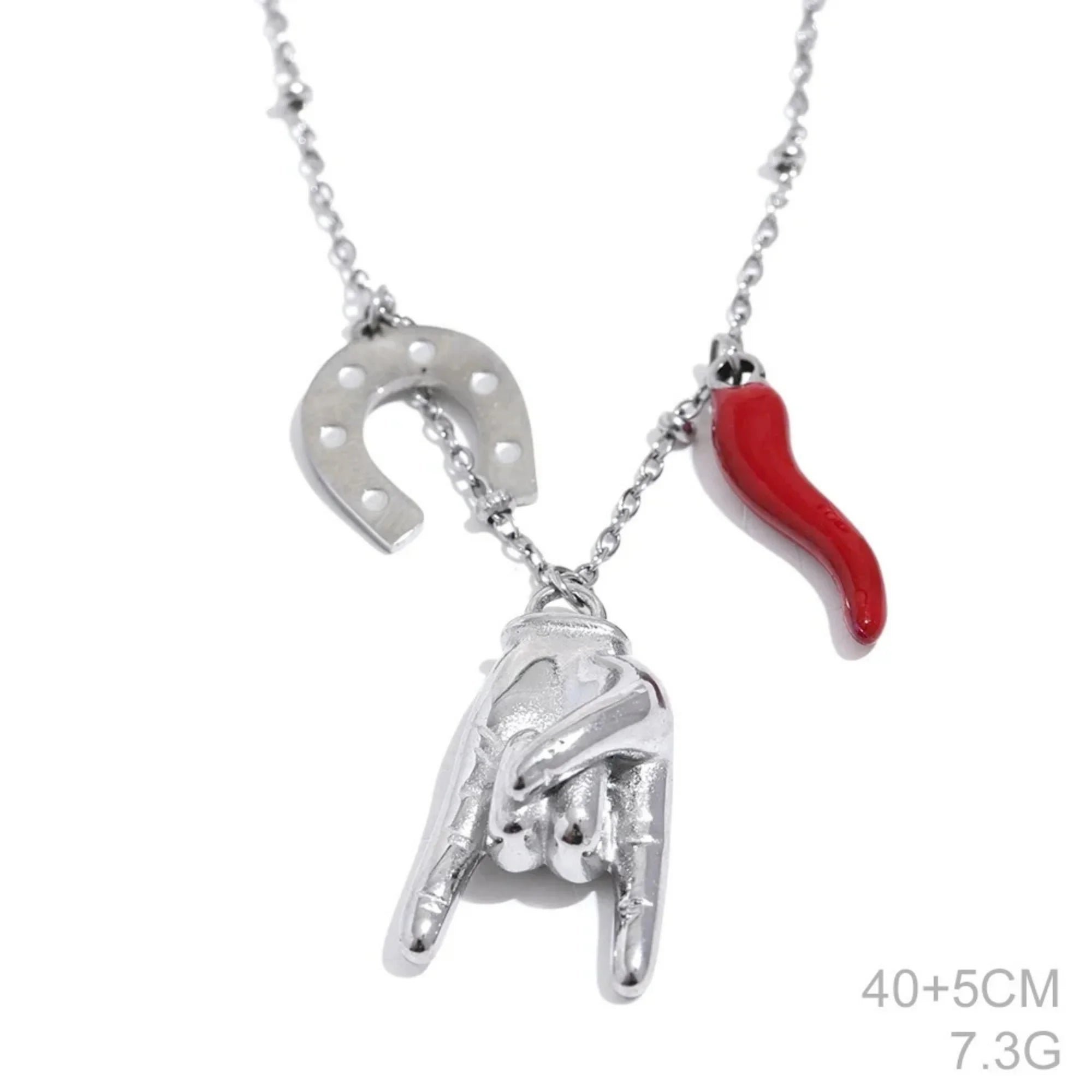 Minimalist Heart Necklace for Women | Red Enamel Pendant | Silver & Gold Stainless Steel Jewelry