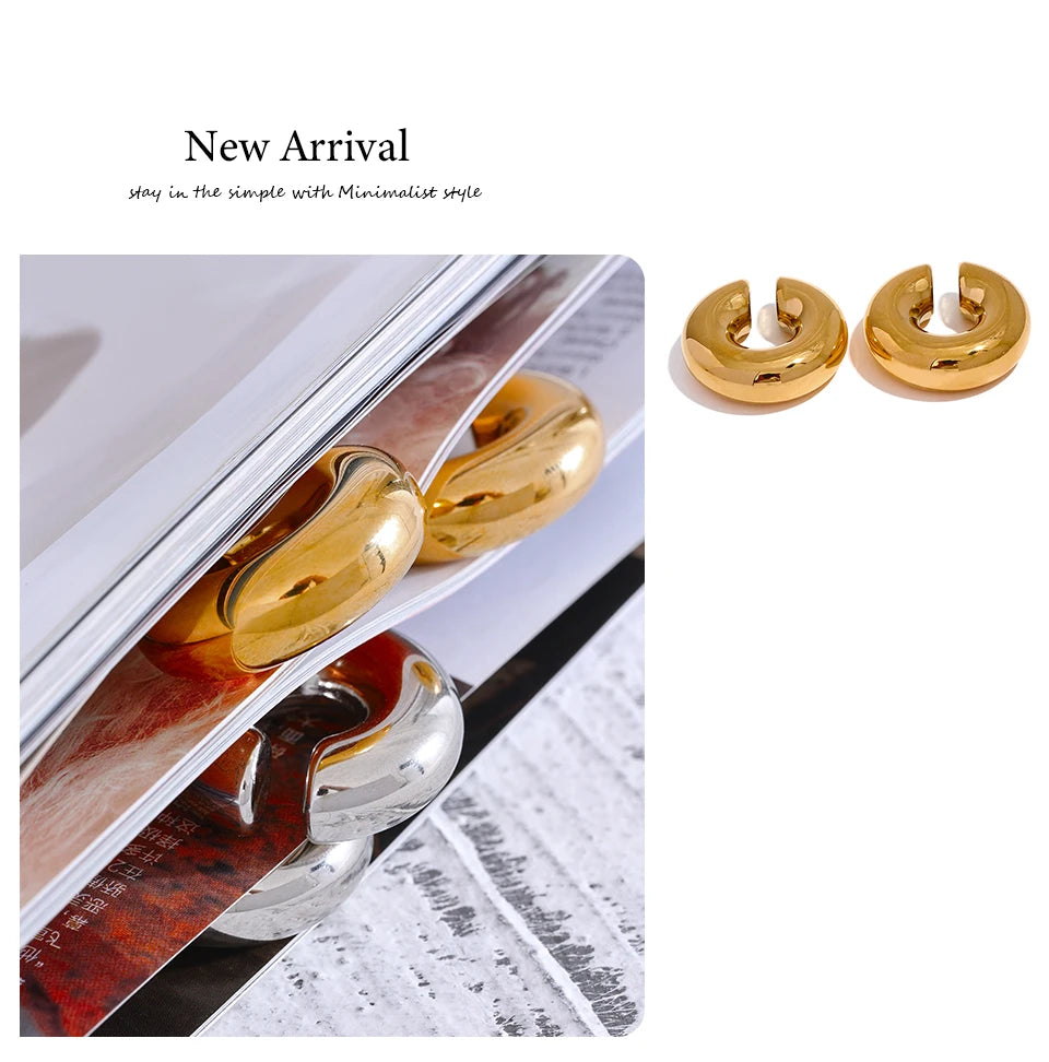Geometric earrings in gold-plated stainless steel.