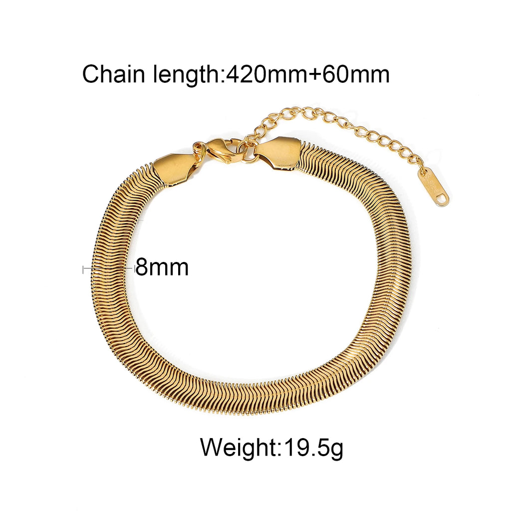 Layered Mesh Chain Bracelet Stack — Stainless Steel · PS014