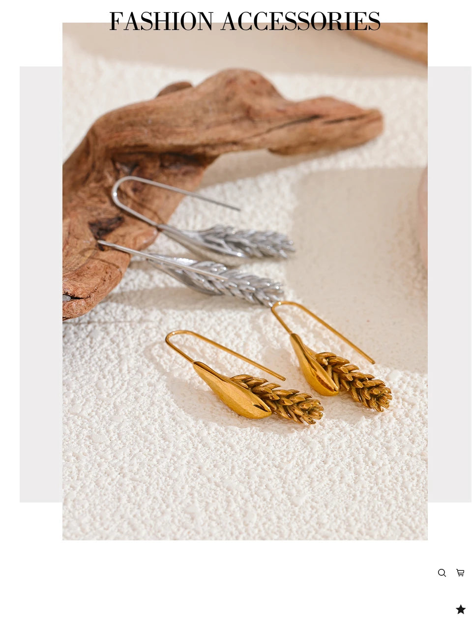 Geometric earrings in gold-plated 316L stainless steel.