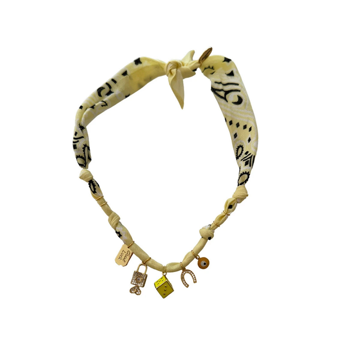 Dopamine leopard print velvet rope chain with pendant starfish, small fish, shell, sun, fashionable design necklace for women