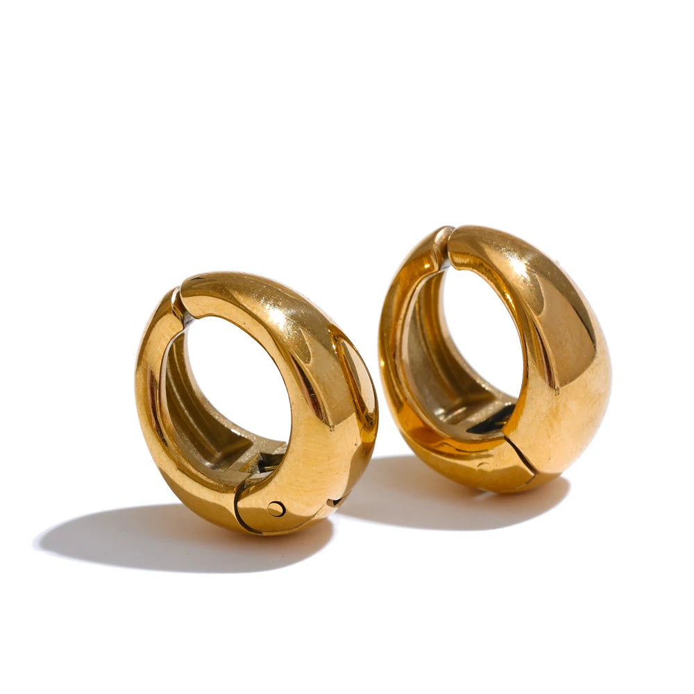 Geometric earrings in gold-plated stainless steel.