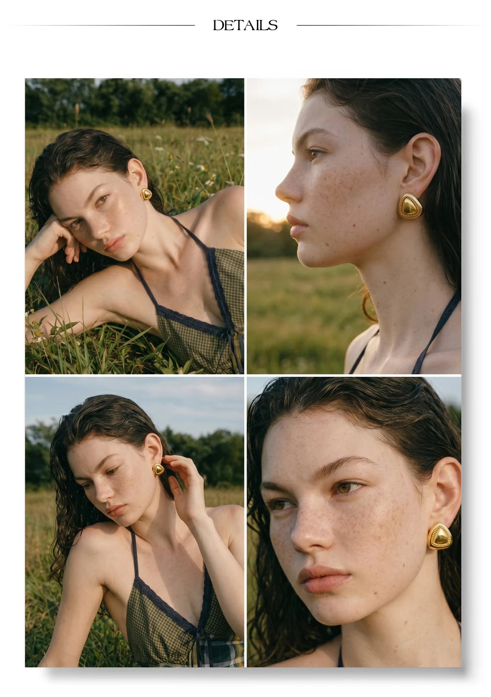 Geometric earrings in gold-plated stainless steel.