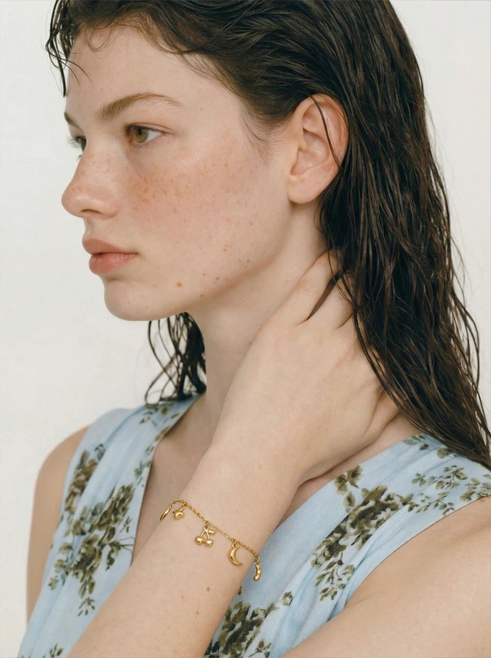 Star Moon Geometric Bracelet — Gold-Plated Stainless Steel · PS1126