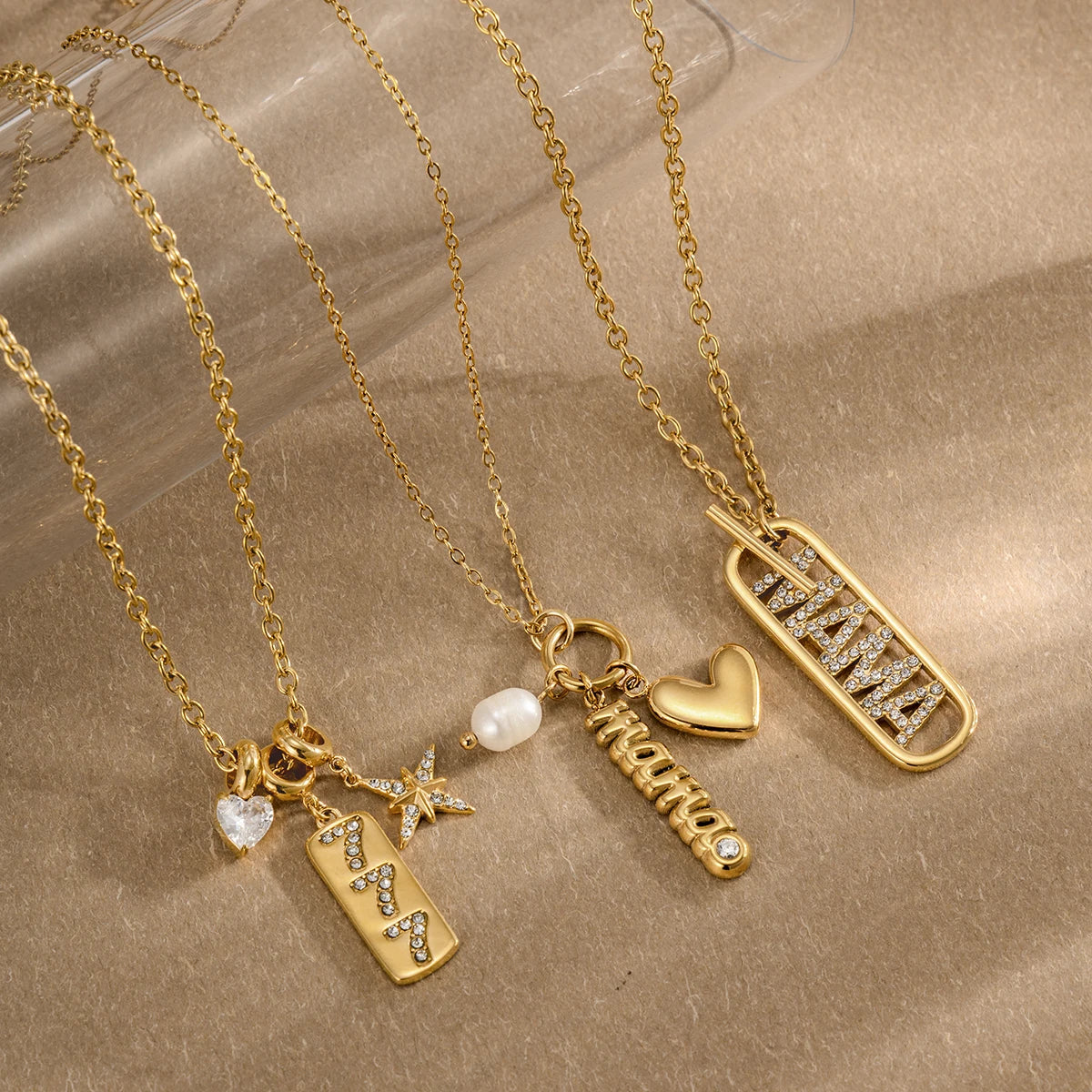 Mom Heart Pendant Necklace — Stainless Steel · PS327