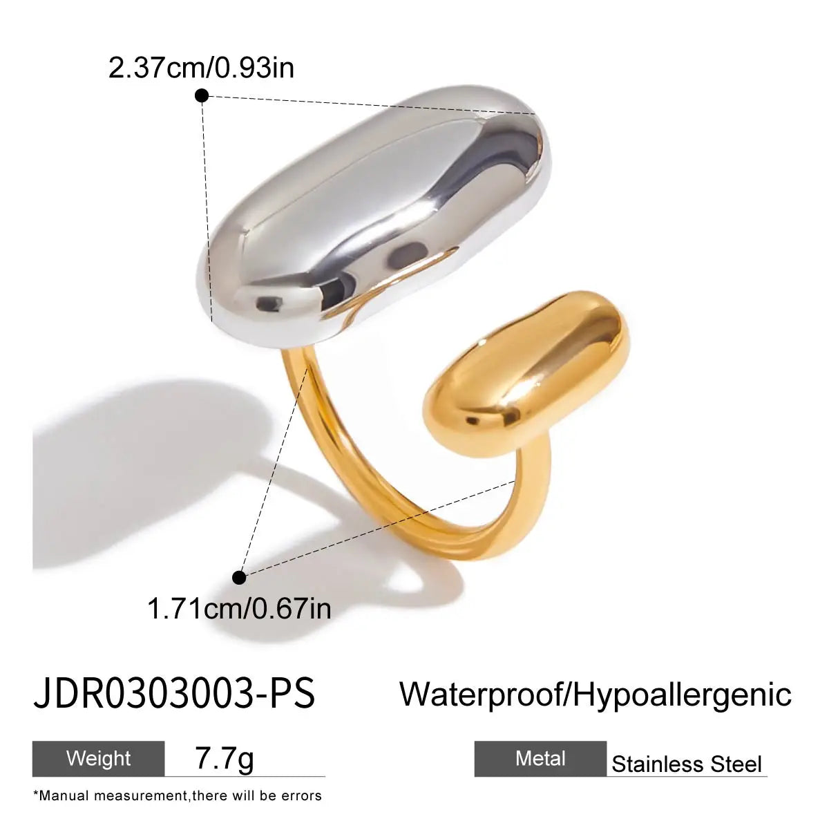 Mixed Stone Ring Stack — Stainless Steel