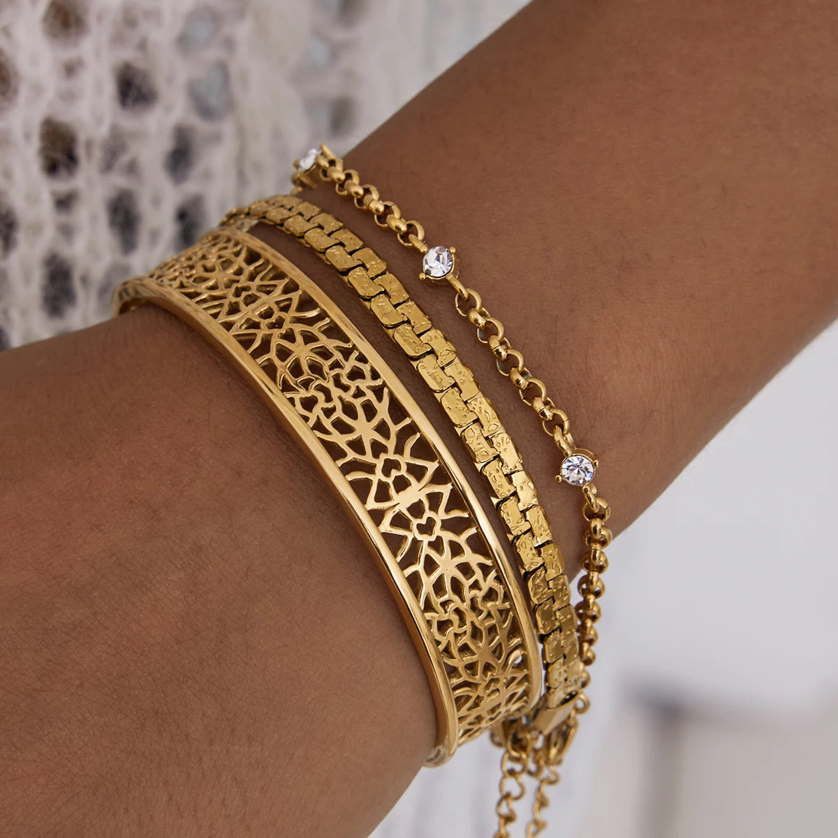 Cross Chain Bracelet — Stainless Steel · PS297