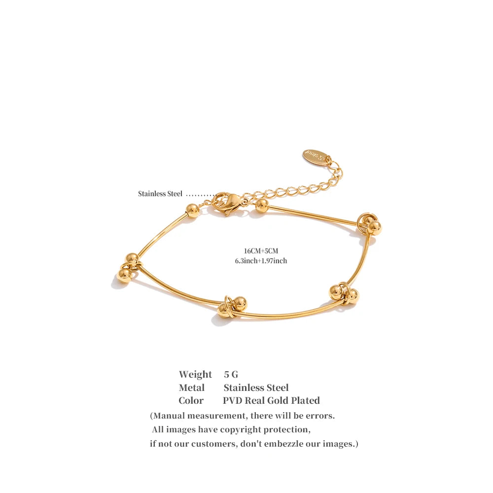 Minimalist Geometric Chain Bracelet — Gold-Plated Stainless Steel · PS1033