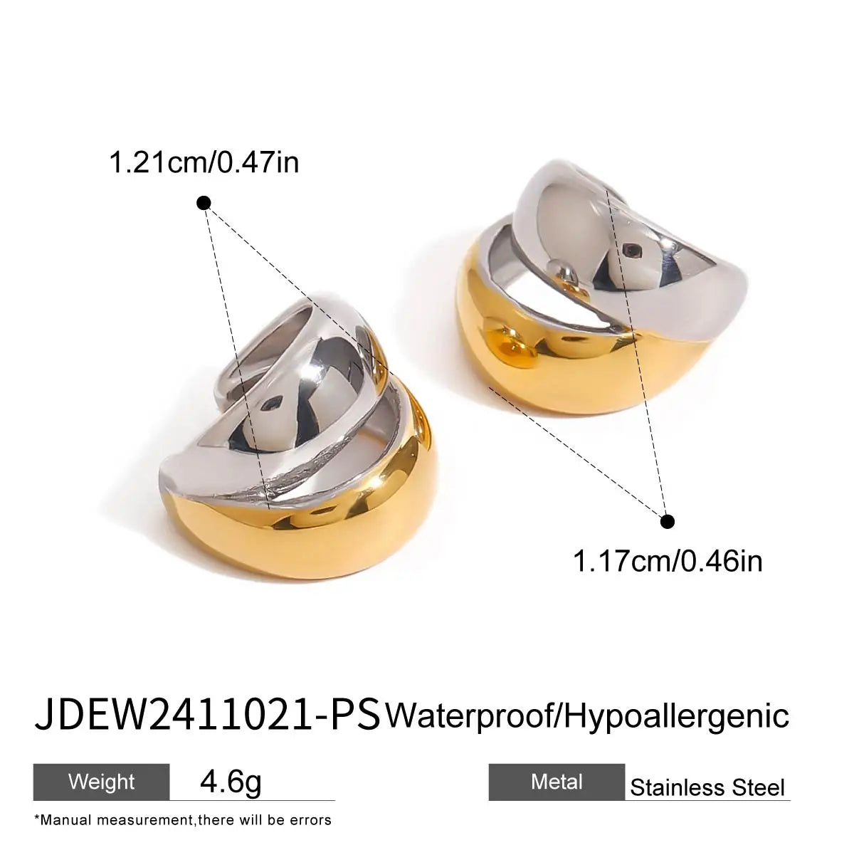Gold CZ Ear Cuff — Stainless Steel · PS095