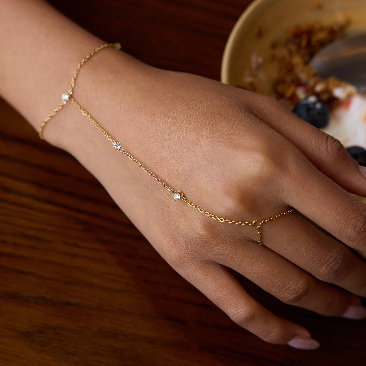 Butterfly Pearl Bracelet Stack — Stainless Steel · PS007
