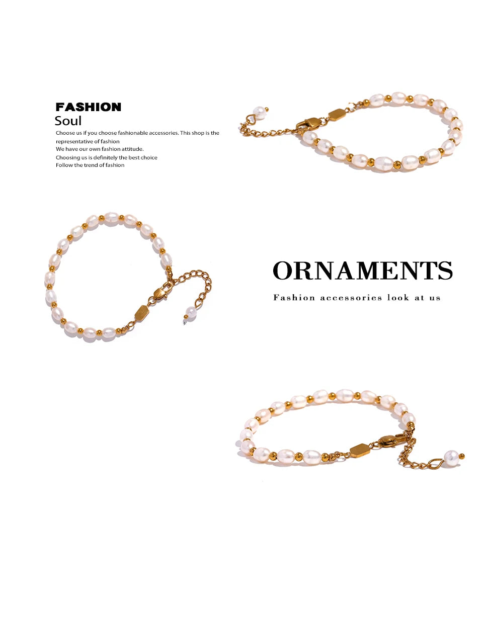 Freshwater pearl geometric bracelet in gold-plated stainless steel with freshwater pearl.