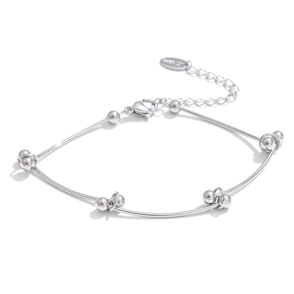 Minimalist Geometric Chain Bracelet — Gold-Plated Stainless Steel · PS1033