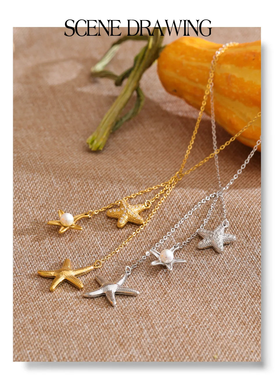 Cubic zirconia pearl shell necklace in gold-plated stainless steel with pearl and cubic zirconia.
