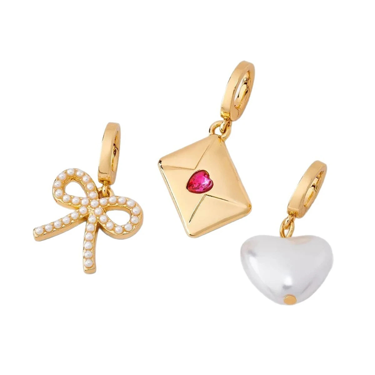 【DIY Pendant】Gold Plated Copper Zircon Inlaid Charm Pendant - PC005